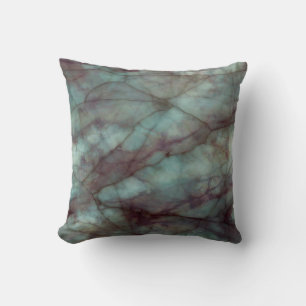 Teal Blue and Purple Fluorite Marble Cushion