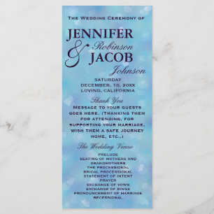 Teal Blue and Purple Wedding Program Programme