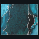 Teal Blue and Silver Faux Glitter Agate Wrapping Paper<br><div class="desc">This elegant and glamourous wrapping paper is versatile and can be used for giving gifts or art and craft projects. It is ideal for any occasion such as birthdays, weddings, bridal showers, baby showers, anniversaries or general gifts. It features teal blue marble agate on a distressed teal blue background. The...</div>