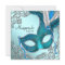 Teal Blue and Silver Mask Masquerade Party