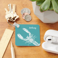 Teal Blue and White Lobster Personalised