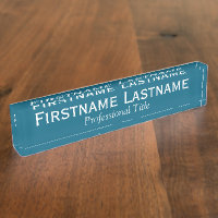Teal Blue and White Name and Professional Title