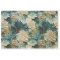 Teal Blue and White Textured Flowers Decoupage