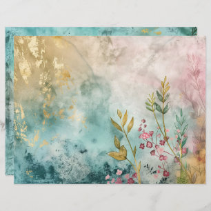 Teal Blue Aquamarine Sea Ocean Scrapbook Paper