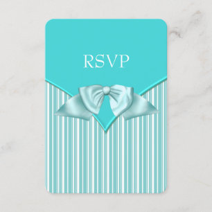 Teal Blue Bat Mitzvah RSVP Card
