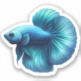 Teal Blue Betta Fish