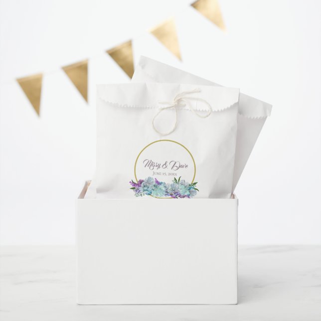 Teal Blue Bouquet Wedding Suite Reception Party Favour Bags (Party)