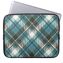 Teal Blue Brown Plaid