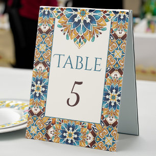 Teal Blue brown vintage talavera wedding