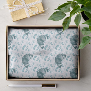 Teal Blue Butterflies Birthday Tissue Paper