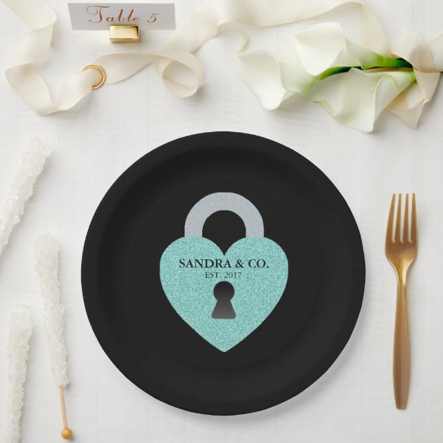 Teal Blue Celebration Birthday Shower Tiara Party Paper Plate (Wedding)