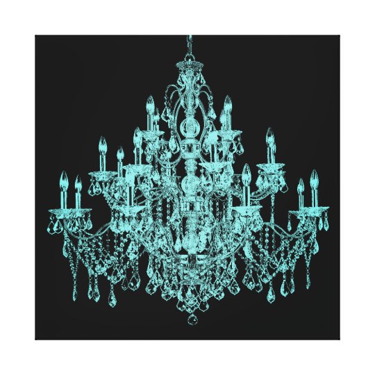 Teal Blue Chandelier Canvas Wall Art Print Zazzle Co Uk Teal Blue Chandelier Canvas Wall Art, Chandelier Wall Art Uk