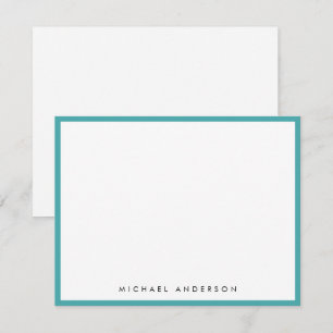 Teal Blue Classic Border Correspondence     Card