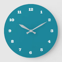 Teal Blue Clock Choose Your Colour and Number Font
