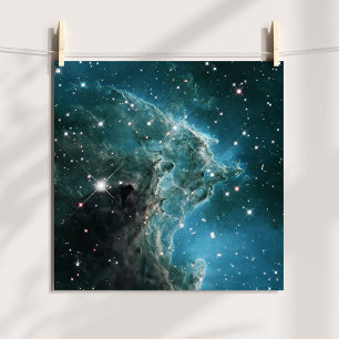 Teal Blue Coloured Monkey Head Nebula Poster