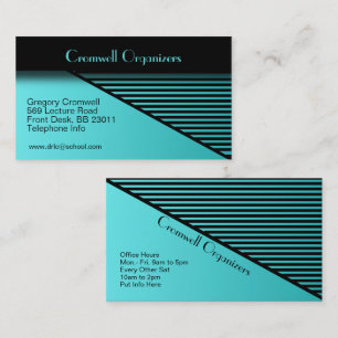 Teal Blue  Contemporary Business Card