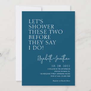 Teal Blue Couple Shower Before They Say I Do Invitation
