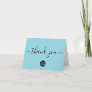 Teal blue Custom business customer appreciation Thank You Card