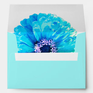 Teal Blue Daisy Envelopes