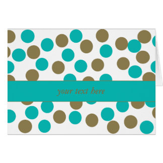 Teal Blue & Dark Tan Polka Dot Cards