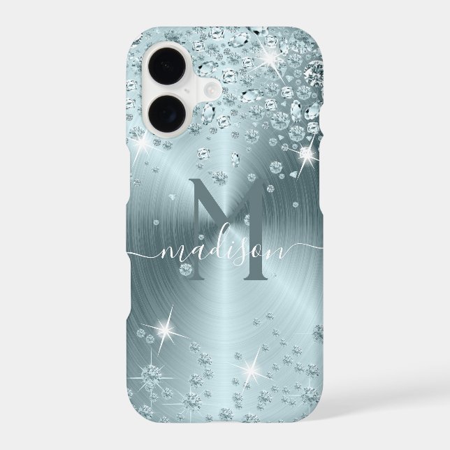 Teal Blue Diamonds - Personalized (Back)