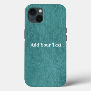 Teal Blue Digital Fabric Texture by Shirley Taylor iPhone 13 Case