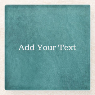Teal Blue Digital Fabric Texture by Shirley Taylor Glass Coaster