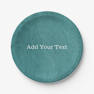 Teal Blue Digital Fabric Texture by Shirley Taylor Paper Plate