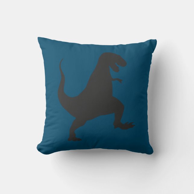 Teal Blue Dinosaur Cushion (Front)