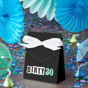 Teal Blue Dirty 30 Birthday Party Favour Box