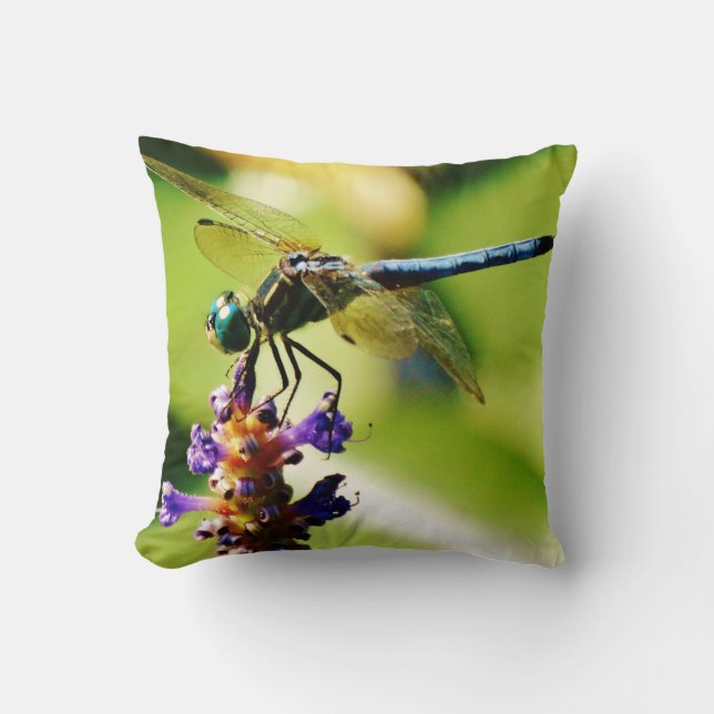 Teal & blue Dragonfly Cushion (Front)
