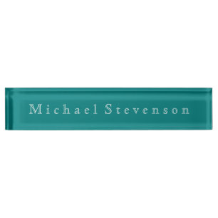 Teal Blue Elegant Modern Business  Nameplate