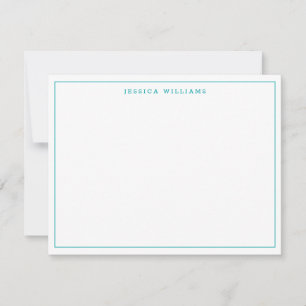 Teal Blue Elegant Modern Professional Thin Border Card