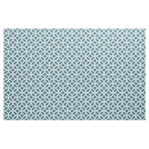 Teal Blue Geometric Pattern Fabric