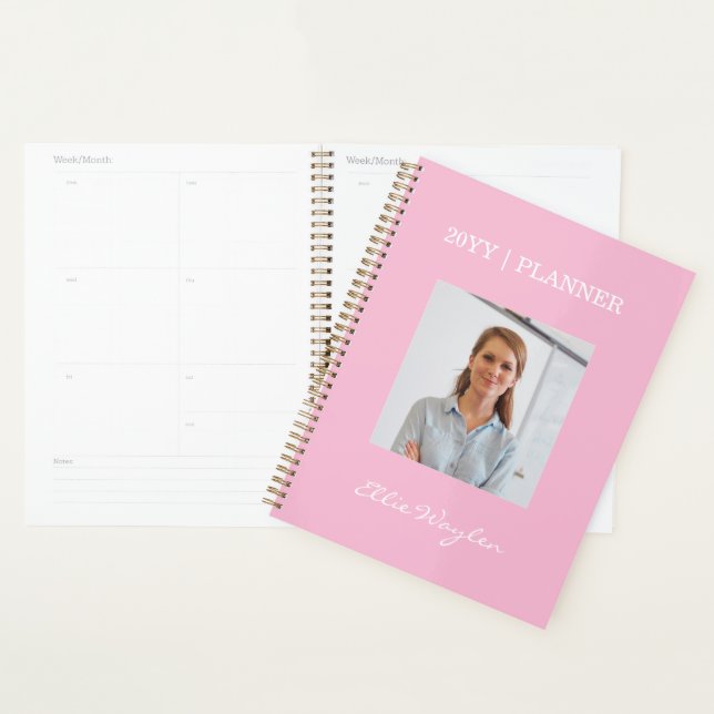Teal Blue Glitter Aqua Green Custom Name Planner (Display)