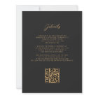 Teal Blue Gold Agate Dark QR Code Wedding