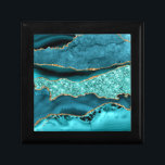 Teal Blue Gold Marble Aqua Turquoise Gift Box<br><div class="desc">Gift Boxes with Agate Teal Blue Gold Glitter Marble Aqua Turquoise Geode Customisable Gift Box - or Add Your Name / Text - Make Your Special Gift Box ! Resize and move or remove / add text / elements with Customisation tool ! Design by MIGNED ! Please see my other...</div>