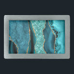 Teal Blue Gold Marble Turquoise Belt Buckle<br><div class="desc">Belt Buckle with Agate Teal Blue Gold Glitter Marble Aqua Turquoise Geode Customisable Gift - or Add Your Name / Text - Make Your Special Belt Buckle Gift ! Resize and move or remove / add text / elements with Customisation tool ! Design by MIGNED ! Please see my other...</div>