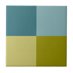 Teal Blue Gold Yellow Tile