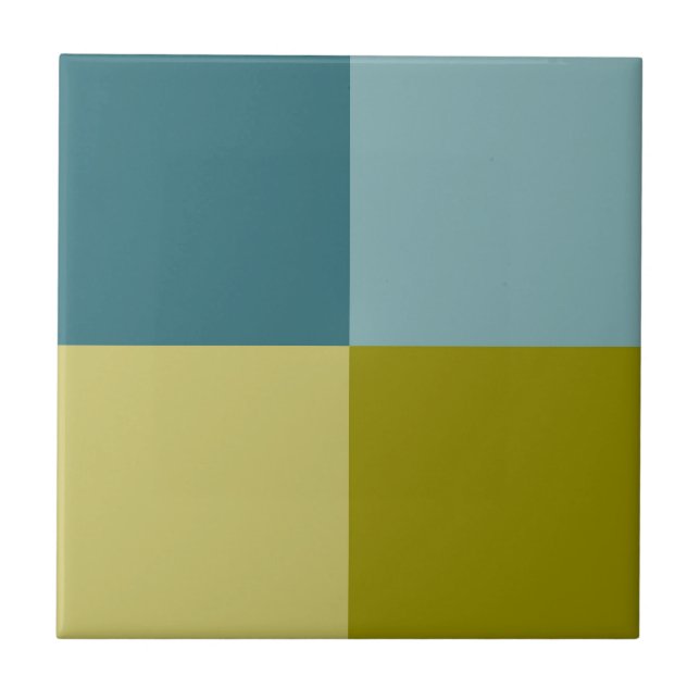 Teal Blue Gold Yellow Tile (Front)