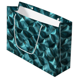Teal Blue Green Abstract Glam Large Gift Bag