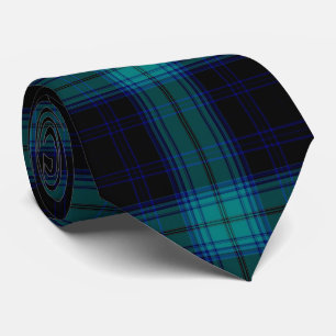 Teal Blue Green Blackwatch Tartan Plaid Flannel Tie