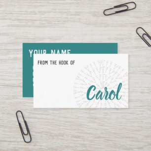 Teal Blue Green Crochet Chart Business Card