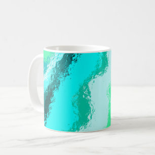Teal Blue Green Expressive Painterly Pattern Coffee Mug