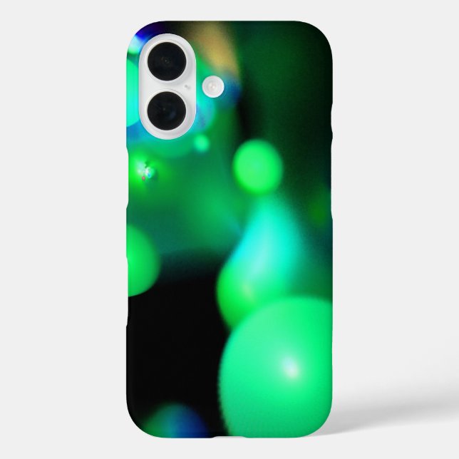 TEAL BLUE GREEN FRACTAL BUBBLES IN BLACK Case-Mate iPhone CASE (Back)