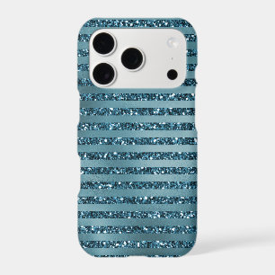 Teal Blue Green Glitter Stripes