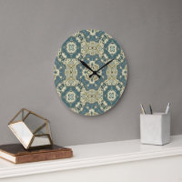 Teal Blue Green Grey Ochre Hip Bohemian Bali Art
