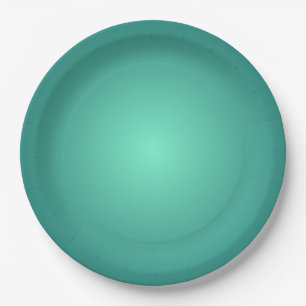 Teal Blue Green Light to Dark Shades Paper Plate