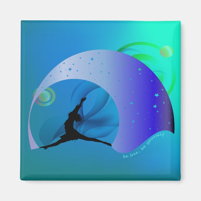 Teal Blue Green Motivational Magnet (Front)