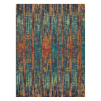 Teal Blue Green Orange Busy Abstract Tablecloth